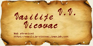 Vasilije Vićovac vizit kartica
